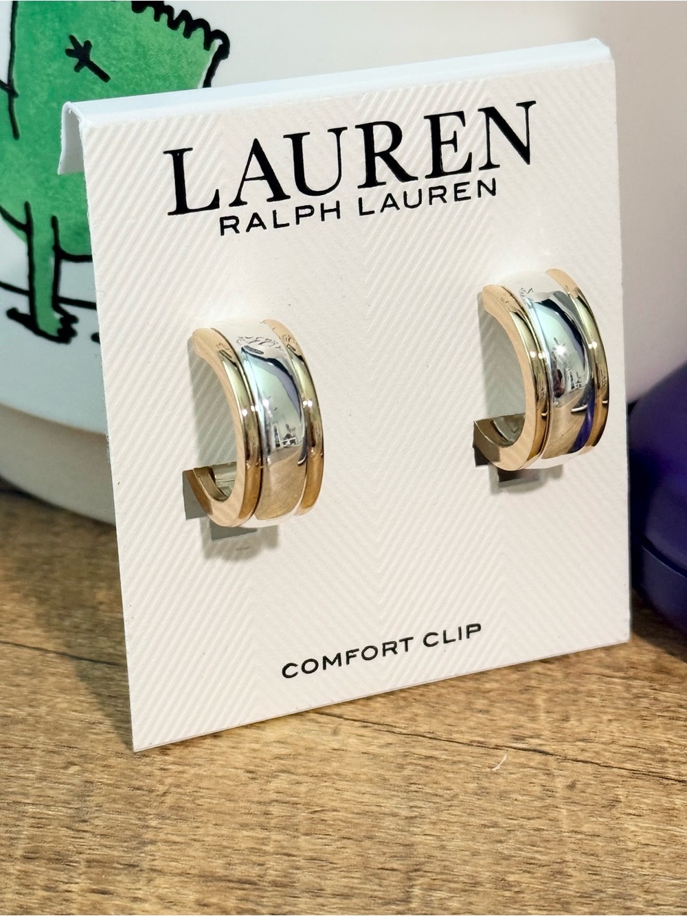 Lauren Ralph Lauren Two-Tone Hoop Clip-on Earrings
